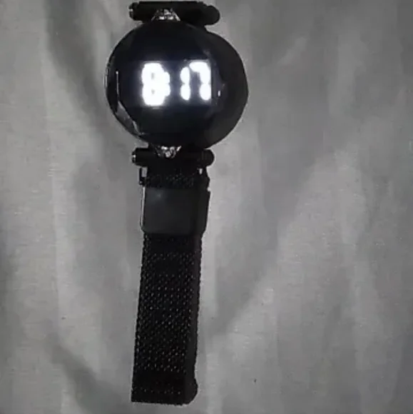 Black Rhinestone Buckle Mesh Belt LED Watch - Picture 5 of 7